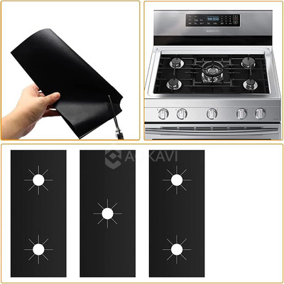 Three-Piece PTFE Non-Stick Gas Stove Burner Cover Protector Set