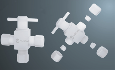 PTFE 3-Way Stop Valve